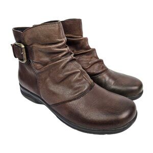 Clarks Chris Sydney Slouchy Gathered Buckle Detail Leather Ankle Boot 7 39236
